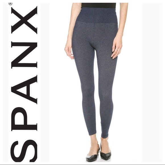 2 Spanx Look At Me Denim Wash Leggings 